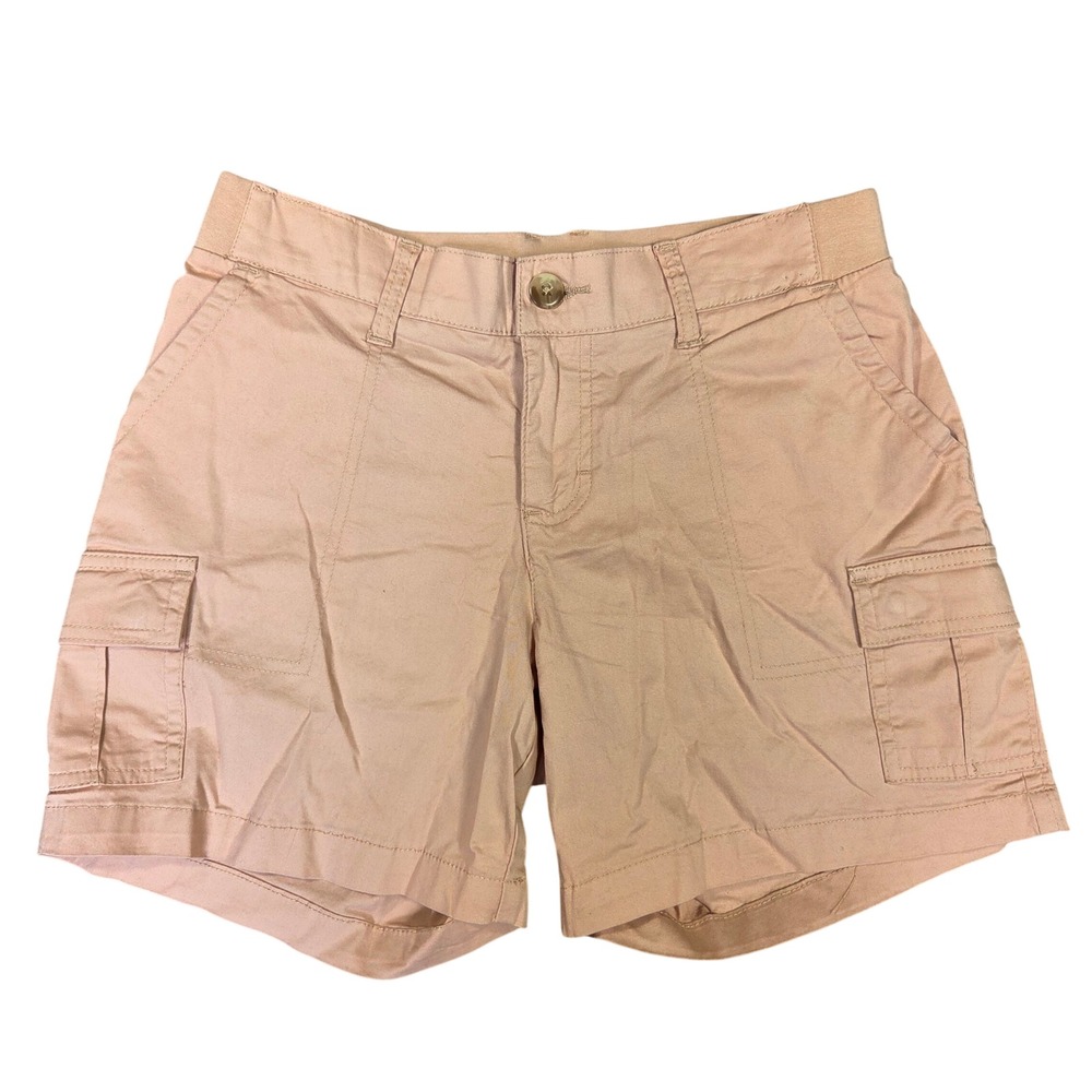 Lee Womens Cargo Shorts Peach Pink Regular Fit Mid Rise Size 6M 1CWCS04